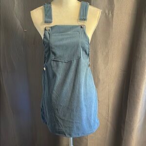 Blue Striped Pinafore Dress